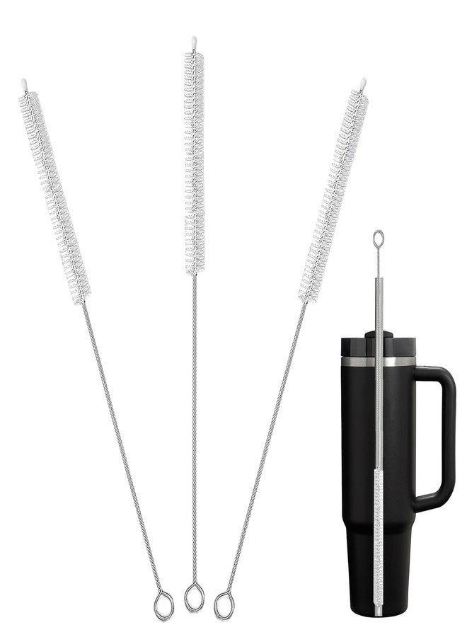 CIDYAUST 3 Pack Straw Cleaner Brush，Straw Cleaner Brush Extra Long for 40, 30, 20 oz Stanley Mug ，Straw Cleaner with 304 Stainless Steel ，Straw Brush for Baby Bottles, Glass/Silicone Straws & Pipe Cleaners. - Image 1